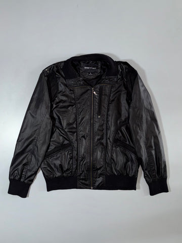 Emporio Armani Black Ribbed-Trim Bomber Jacket – Size (L)