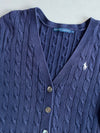 Ralph Lauren Navy Cable Knit Cardigan with Pockets (M)
