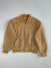 Vintage 80s Perfect Leather Italy Brown Leather Bomber – Asymmetric Snap Front (XL)
