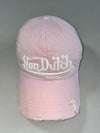 Y2K Von Dutch Distressed Pink Logo Cap (Adjustable)