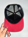 47 Offside Detroit Tigers Old English D Cherry Trucker Cap – Charcoal Mesh, Red Undervisor (Adjustable)