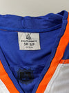 Edmonton Oilers Vintage Hockey Jersey — White | Blue & Orange Stripe (M/L)