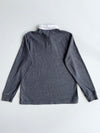 Polo Ralph Lauren Rugby Shirt — Grey Long Sleeve, White Collar (L)