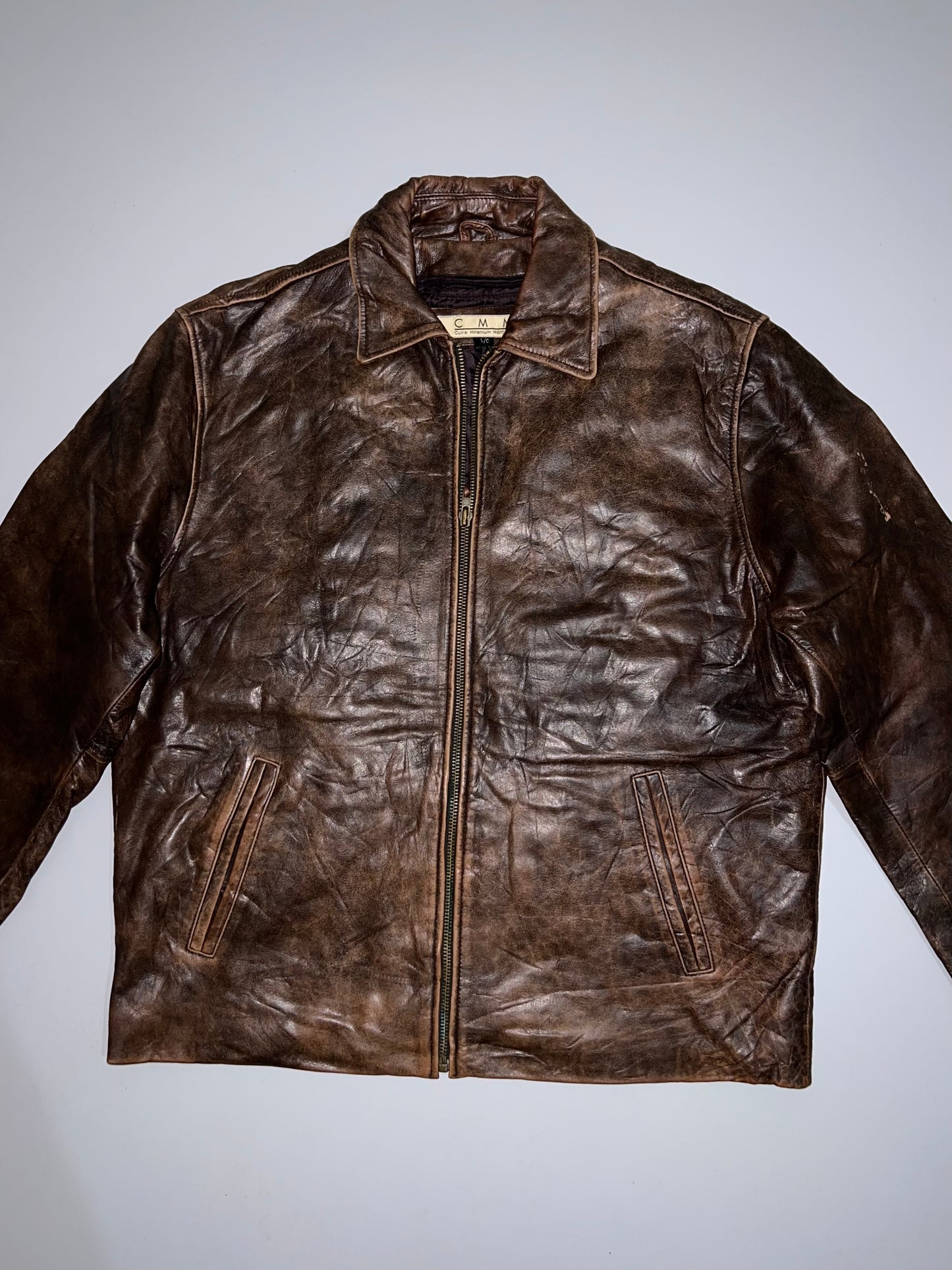 ZSuper Premium Rare Vintage Original Leather Jacket (L/XL)