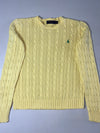 Polo Ralph Lauren Pastel Yellow Cable Knit Cotton Sweater (S)