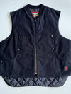 Vintage Tough Duck Black Canvas Quilted Work Vest – Made in Canada(3XL)