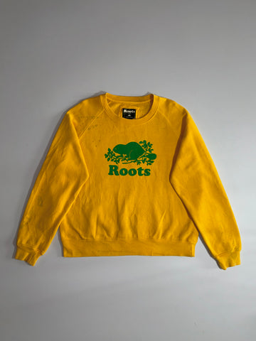 Roots Beaver Logo Crewneck Sweatshirt – Gold/Green (M)