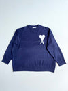 AMI Paris Ami de Coeur Navy Knit Sweater(XL)