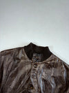 Vera Pelle Brown Leather Bomber Jacket, Made in Italy (L/XL)