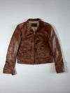 Massimo Dutti Leather Jacket – Cognac Brown (Women's)(S)