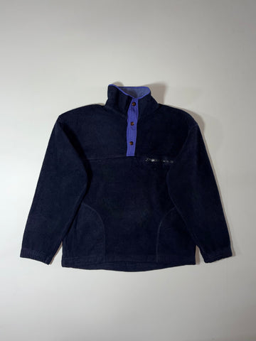 Dickies | Vintage Navy Purple Snap Button Fleece Pullover | (L)