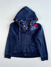 Onirrai Navy Japanese Embroidered Zip Hoodie (L)