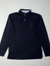 Vintage Tommy Hilfiger Black Long Sleeve Polo Shirt (L)