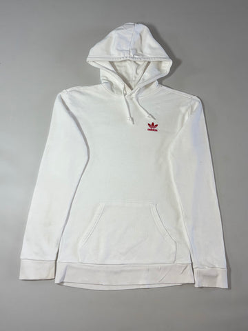 Adidas Originals Trefoil Embroidered Hoodie – White/Red (S)