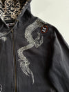 Big Train Osaka Dragon Embroidered Zip Hoodie with Wave Print Hood (2Xl)