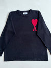 AMI Paris Ami de Coeur Black Knit Sweater (XL)