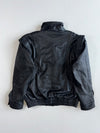 Vintage Leder Black Leather Bomber Jacket Detachable arms(L)