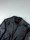 Vintage 90s Michael Michelle USA Black Leather Bomber Jacket, Fur Lined (XL)