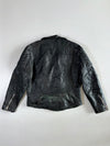 Vintage Quilted-Shoulder Leather Moto Jacket (S/M)