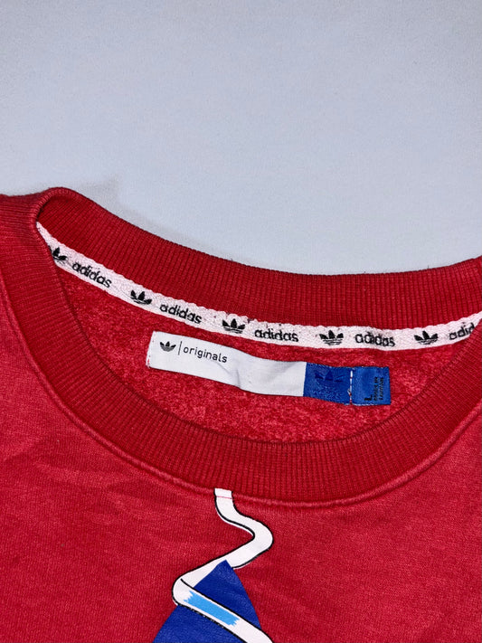 Adidas Originals Trefoil Sneaker Graphic Crewneck – Maroon (M)