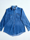 Vintage Lee Blue Denim Pearl Snap Western Shirt (XL)