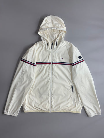 Tommy Hilfiger | Off-White Striped Hooded Jacket (XXL)