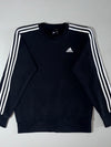 Adidas 3-Stripes Crewneck Sweatshirt – Black, (S/M)
