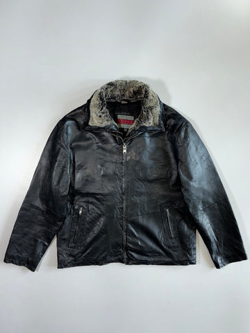 Excelled Premium Original Leather Jacket (DetechableFurr Coller)(XL)