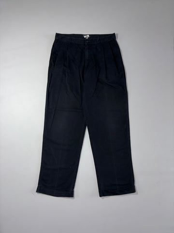 Polo by Ralph Lauren Black Pleated Wide-Leg Trousers  (W:35) (L:44.5)