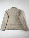 Vintage QS Style Beige Padded Canvas Zip-Up Jacket (M)