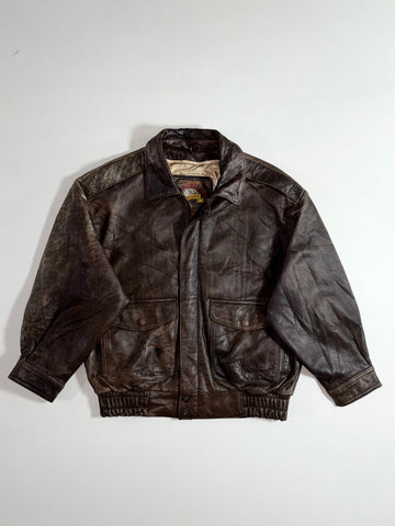Adventure Bound Leather Bomber l  Dark Brown, Wilsons (M/L)