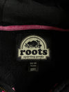 Roots Canada Beaver Logo Zip-Up Hoodie Black Pink Embroidery (XS)