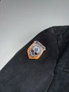 Vintage Hellfire Black Canvas Patch Biker Jacket (2XL)