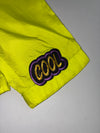 Adidas | Neon Yellow Three Stripe Hooded Windbreaker (M)