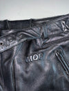 MQP Black Leather Ribbed Motorcycle Pants (W:28|L:40)