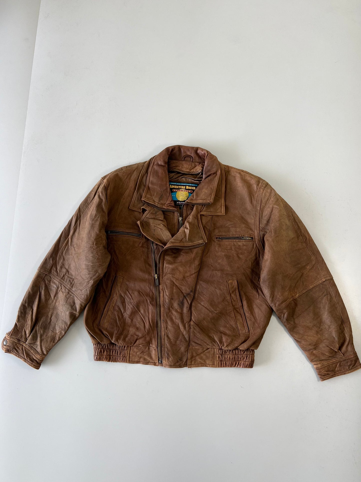 !                                                                                                              Adventure Bond Original Leather Jacket (XL)