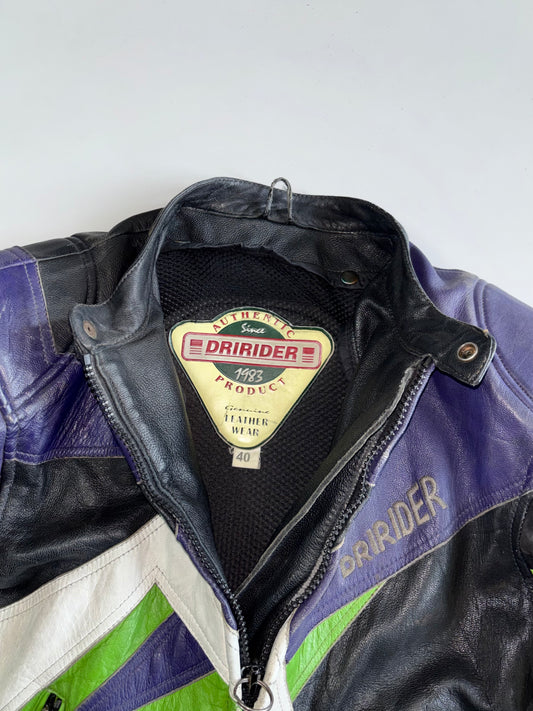 DRI Riders Genuine Leather Racing Jacket with CE Protection (M)