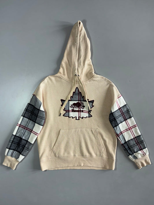 Roots Plaid Sleeve Hoodie (M)