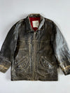 Zino & Judy Distressed Black Leather Jacket (XL/2Xl)