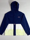 Fila | Navy White Lime Colorblock Hooded Windbreaker (S)