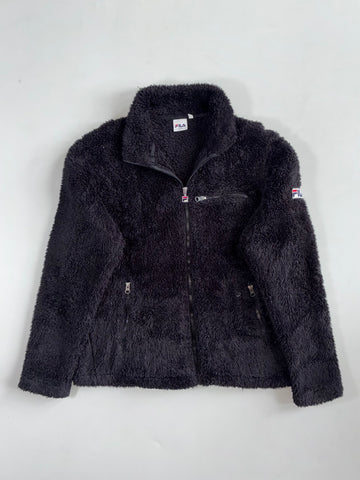 Fila Black Sherpa Fleece Full Zip Jacket (M)