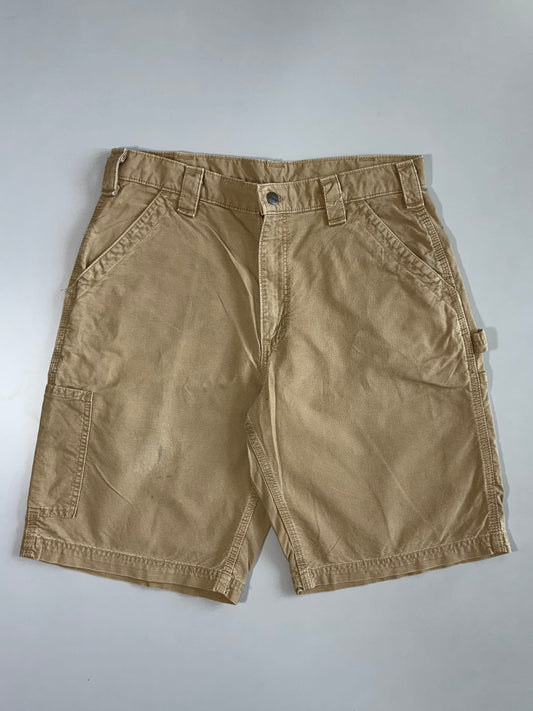 Carhartt Dungaree Fit Carpenter Canvas Sun-Faded Khaki Work Shorts (W:32 |L:22)