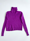 Polo Ralph Lauren Women's Purple Cable Knit Turtleneck Sweater women’s(XS)