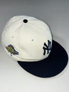 New York Yankees Cooperstown Collection New Era 59FIFTY Fitted Cap – Cream/Navy with Side Patch (60cm)