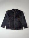 Vintage Braxton Black Denim Oversized Trucker Jacket (XL/2XL)