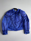 Vintage Blue Mesh Motorcycle Riding Jacket (PADDED) (L/XL)
