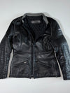 Vintage Magnum Leather Motorcycle Jacket – Black/Grey (Women's) (S)