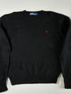 Vintage Polo Ralph Lauren Chunky Knit Crewneck Sweater – Black (XL)