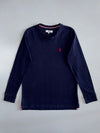 U.S. Polo Assn. Long Sleeve V-Neck Tee in Navy (S/M)