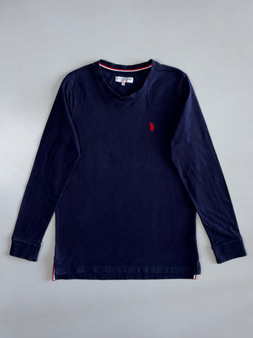 U.S. Polo Assn. Long Sleeve V-Neck Tee in Navy (S/M)